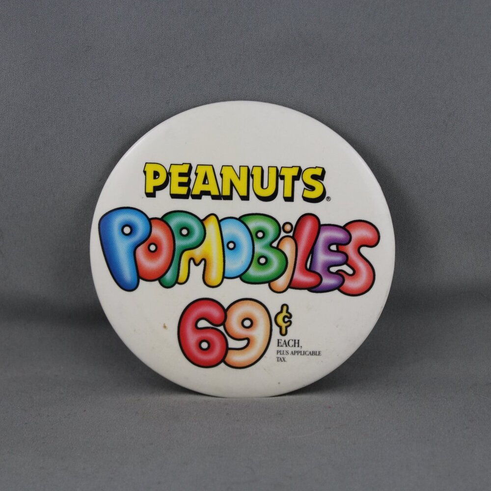 Rare 1980s Mc Donald's Staff Pin - - Peanut's Pop Mobiles - Cup Holders - Picture 1 of 3